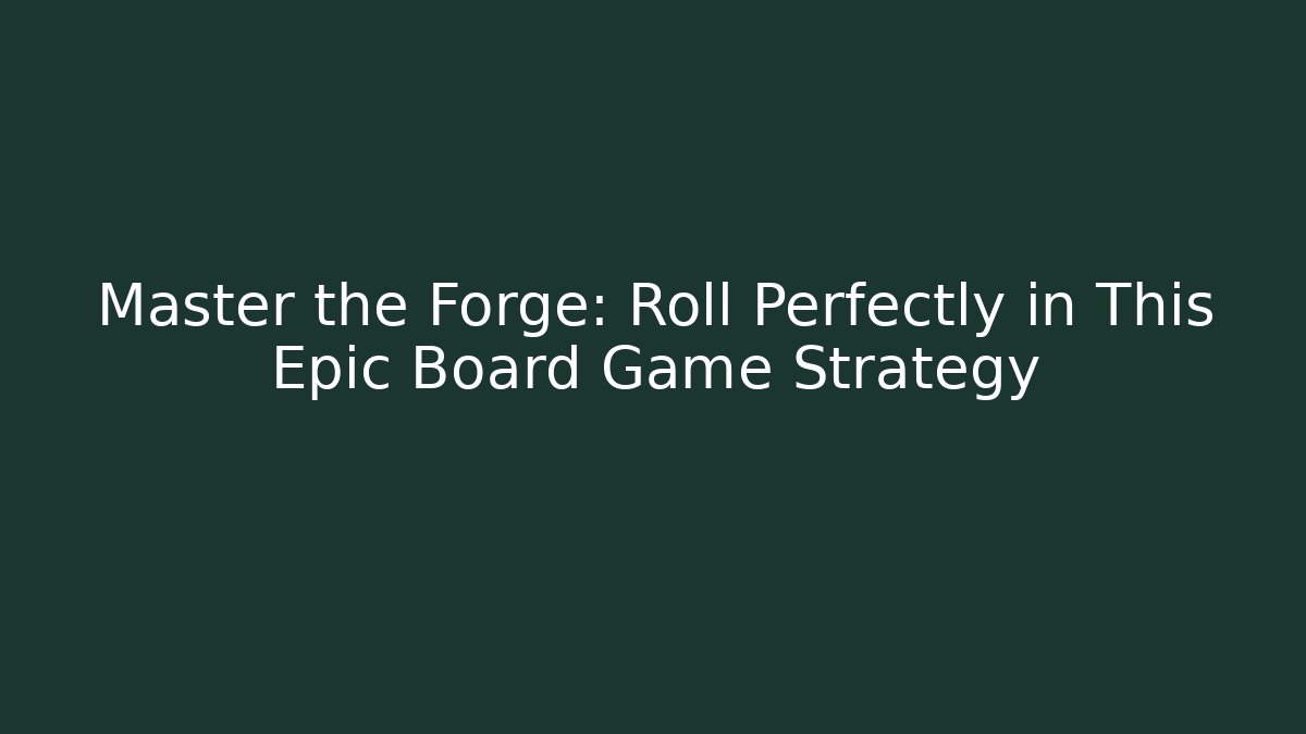Master the Forge: Roll Perfectly in This Epic Board Game Strategy