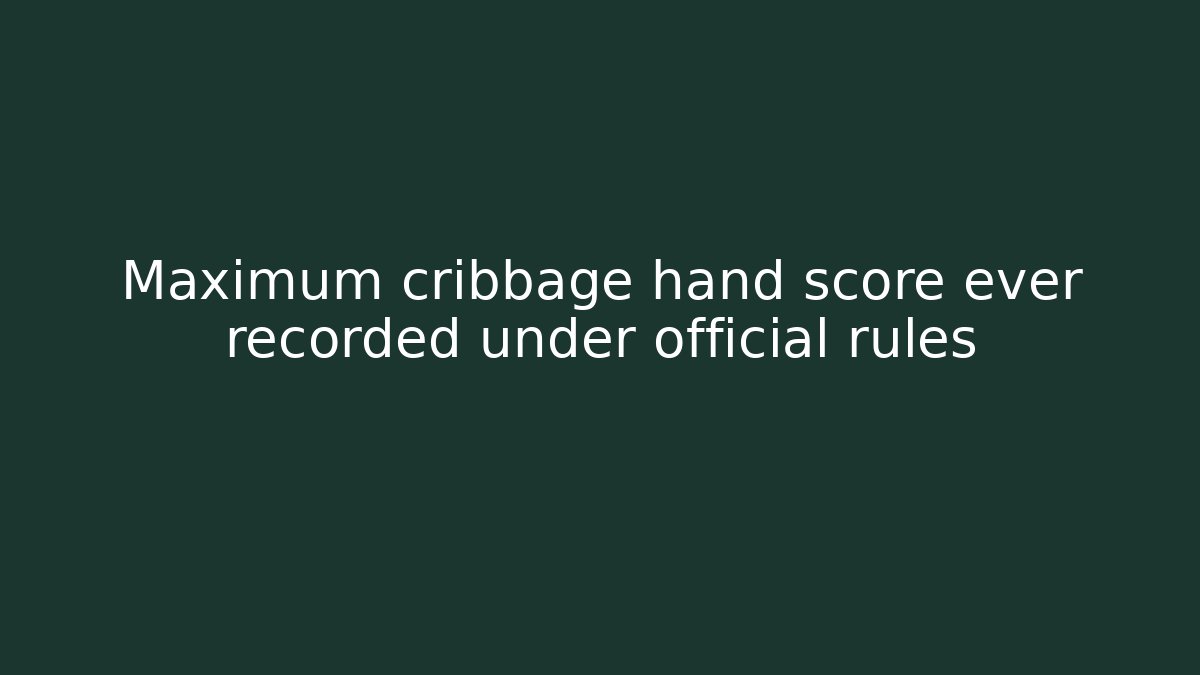 Maximum cribbage hand score ever recorded under official rules - Método de Aprovação