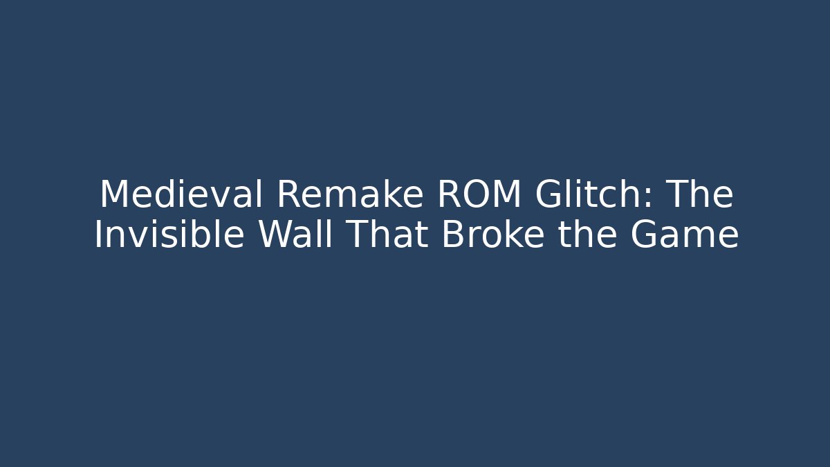 Medieval Remake ROM Glitch: The Invisible Wall That Broke the Game