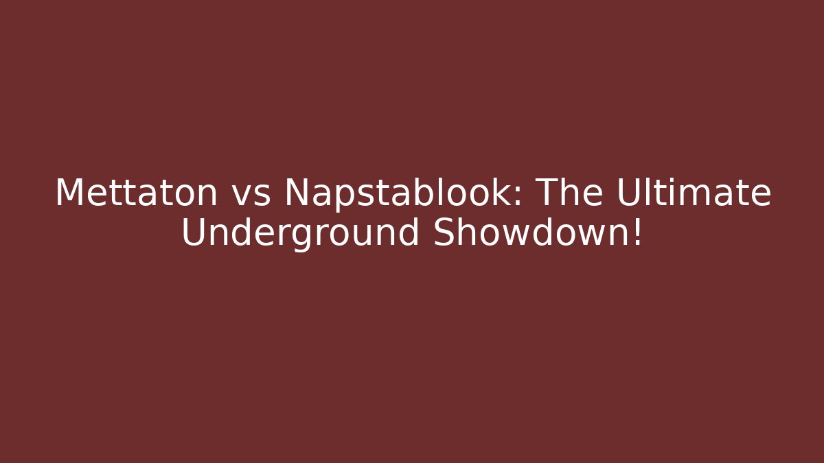 Mettaton vs Napstablook: The Ultimate Underground Showdown!