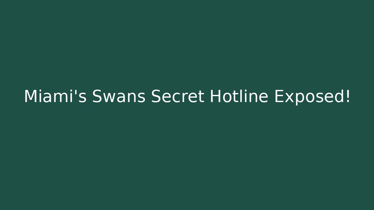 Miami's Swans Secret Hotline Exposed!