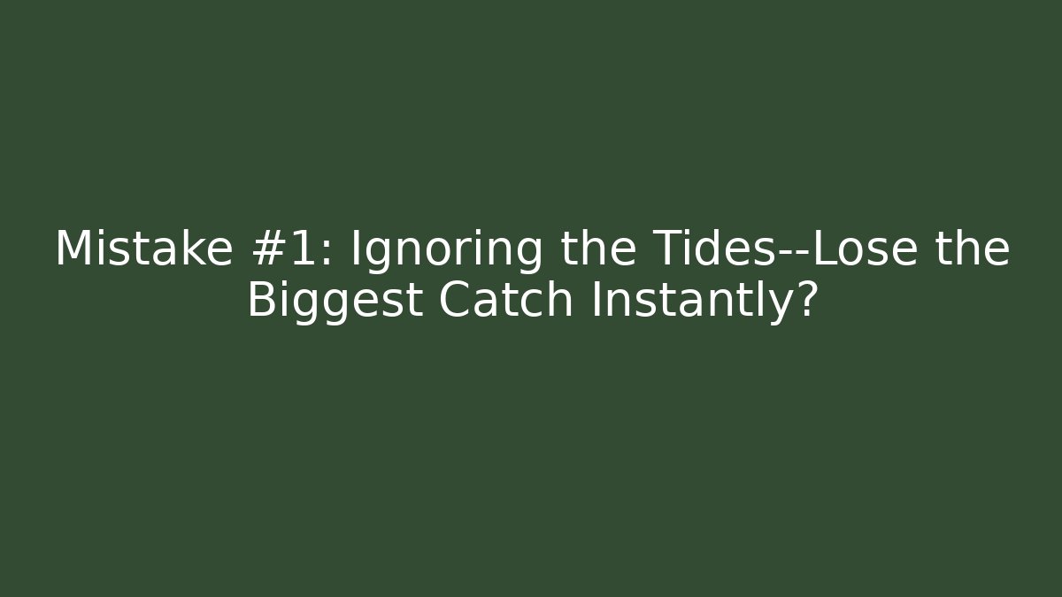 Mistake #1: Ignoring the Tides—Lose the Biggest Catch Instantly?