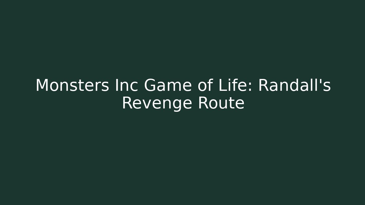 Monsters Inc Game of Life: Randall's Revenge Route