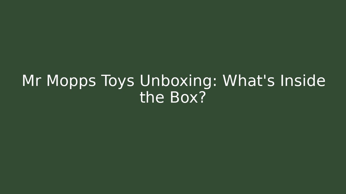 Mr Mopps Toys Unboxing: What's Inside the Box?