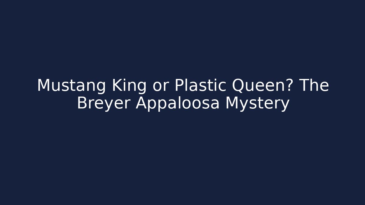 Mustang King or Plastic Queen? The Breyer Appaloosa Mystery