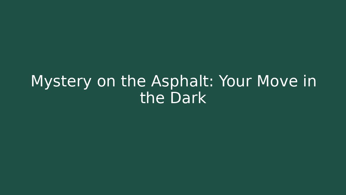 Mystery on the Asphalt: Your Move in the Dark