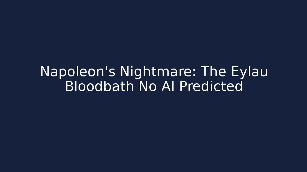Napoleon’s Nightmare: The Eylau Bloodbath No AI Predicted