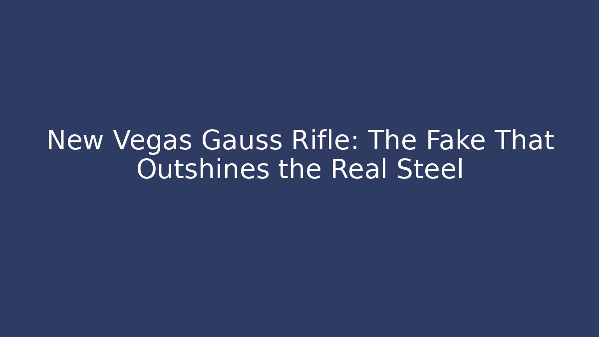 New Vegas Gauss Rifle: The Fake That Outshines the Real Steel - Método de Aprovação