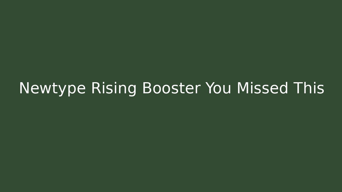 Newtype Rising Booster You Missed This