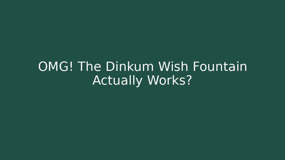OMG! The Dinkum Wish Fountain Actually Works?