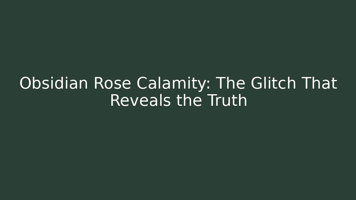 Obsidian Rose Calamity: The Glitch That Reveals the Truth