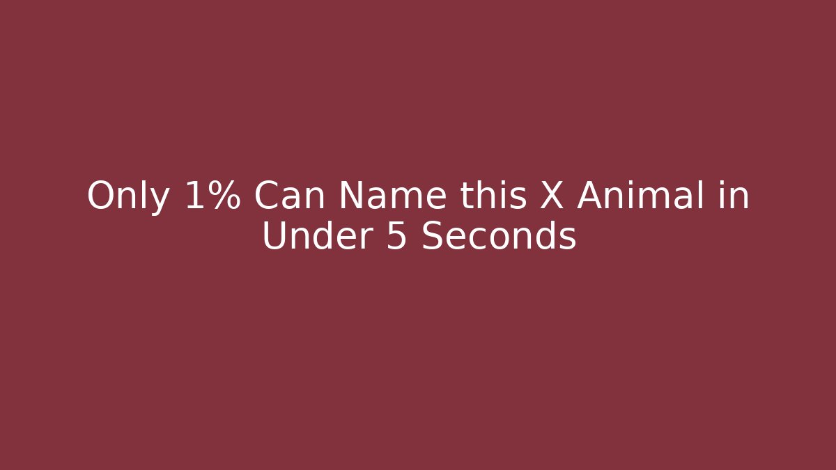 Only 1% Can Name this X Animal in Under 5 Seconds