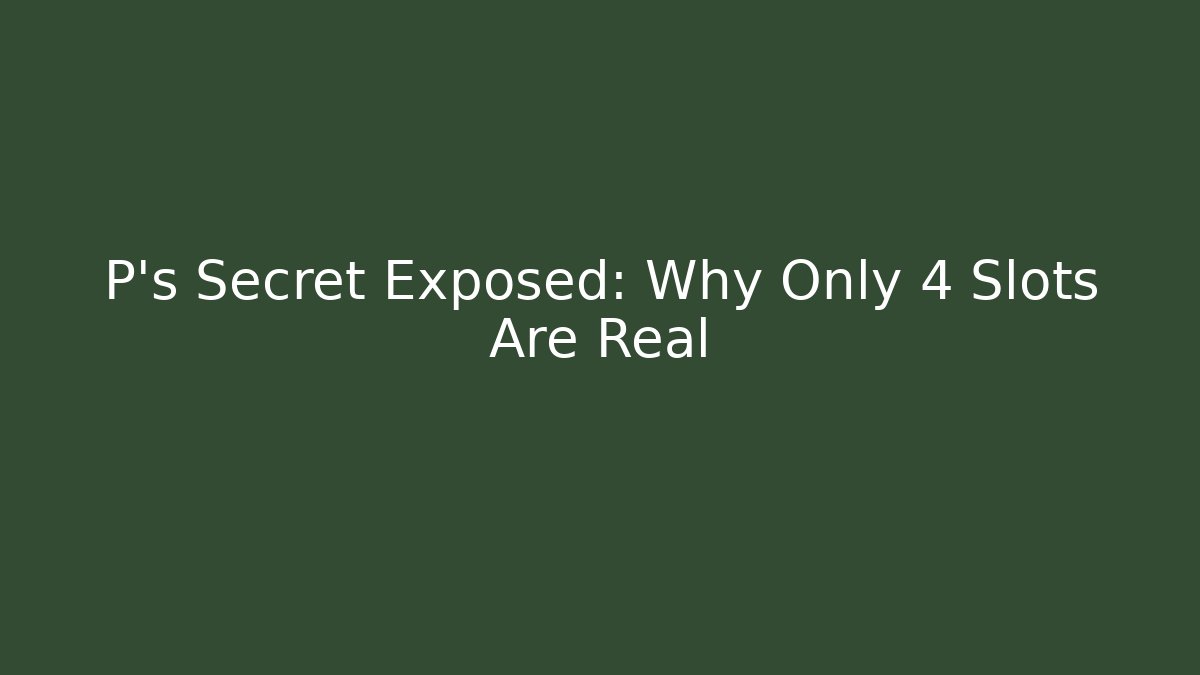 P’s Secret Exposed: Why Only 4 Slots Are Real