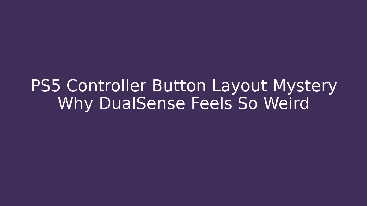 PS5 Controller Button Layout Mystery Why DualSense Feels So Weird