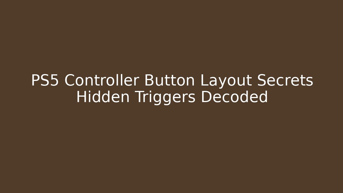 PS5 Controller Button Layout Secrets Hidden Triggers Decoded - Método de Aprovação