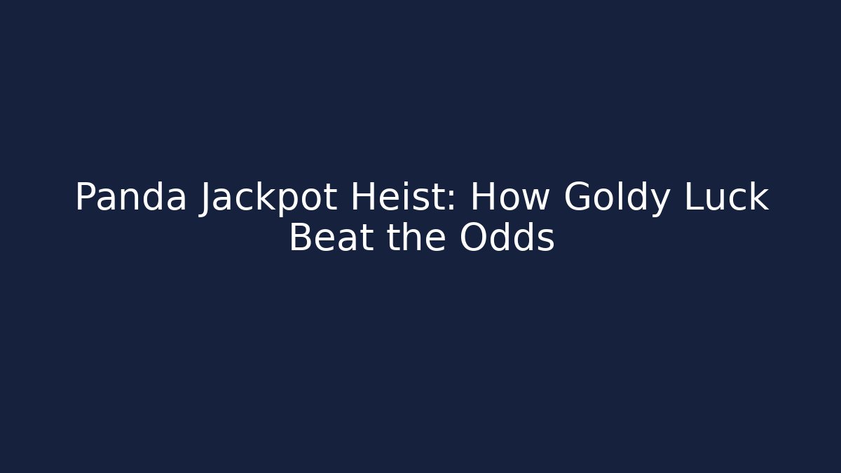 Panda Jackpot Heist: How Goldy Luck Beat the Odds