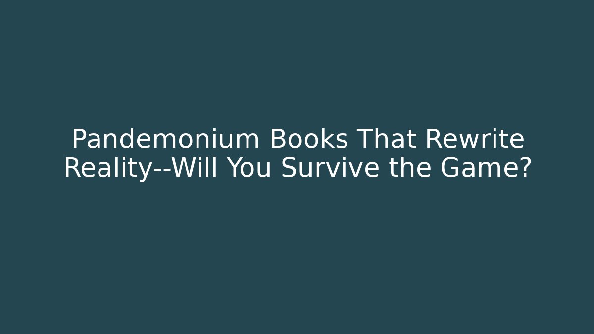 Pandemonium Books That Rewrite Reality—Will You Survive the Game?