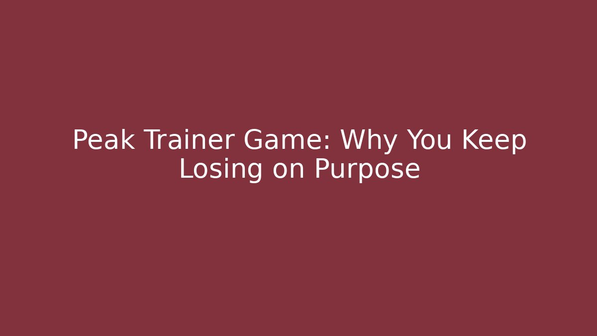 Peak Trainer Game: Why You Keep Losing on Purpose