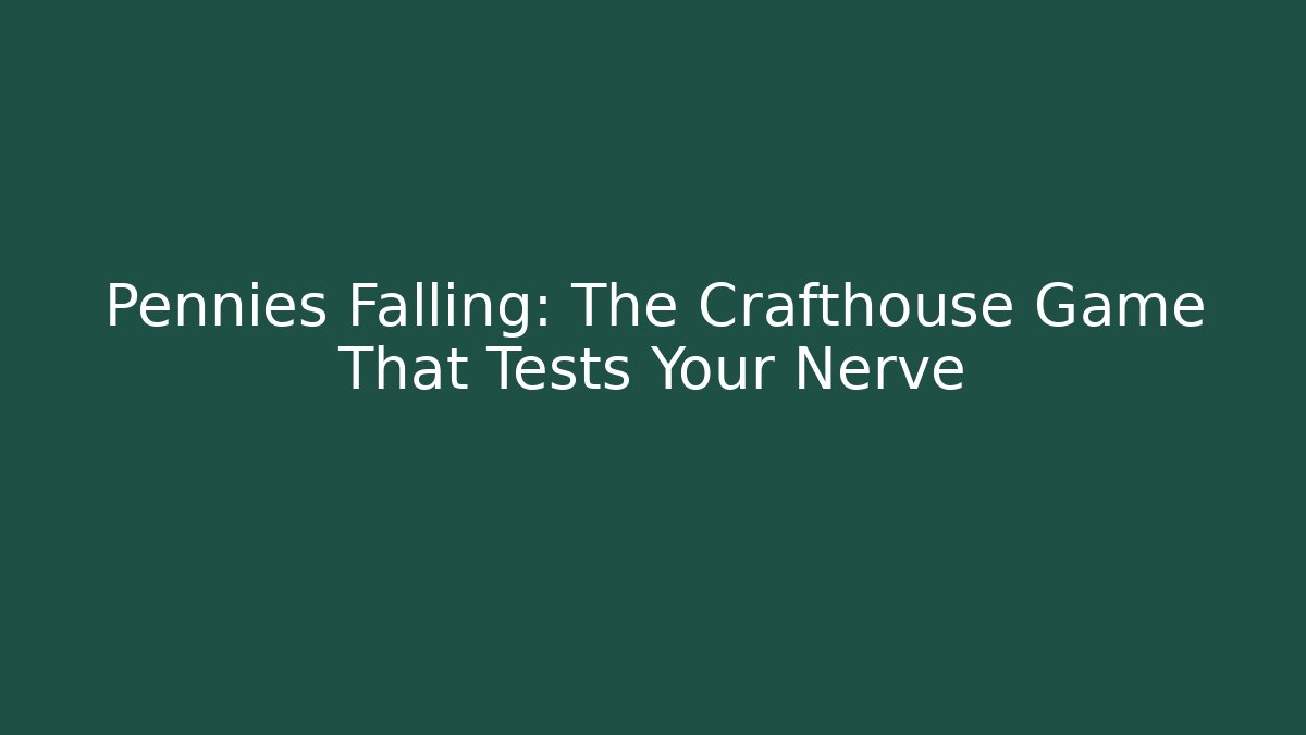 Pennies Falling: The Crafthouse Game That Tests Your Nerve