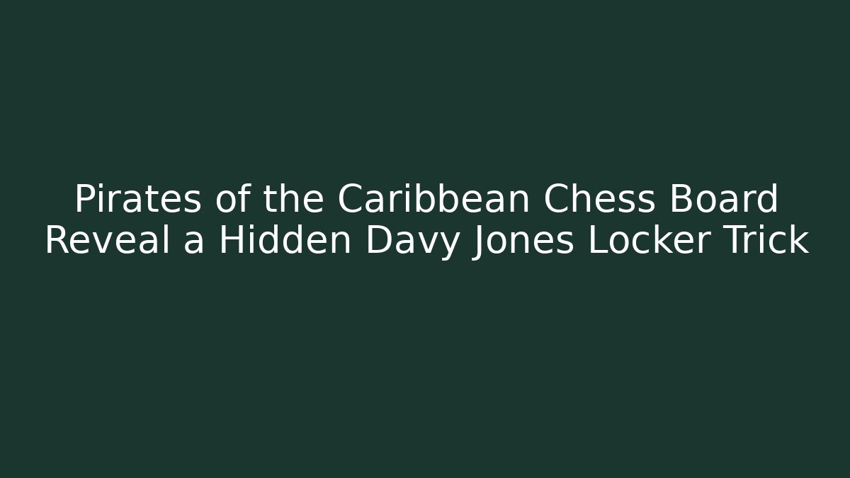 Pirates of the Caribbean Chess Board Reveal a Hidden Davy Jones Locker Trick