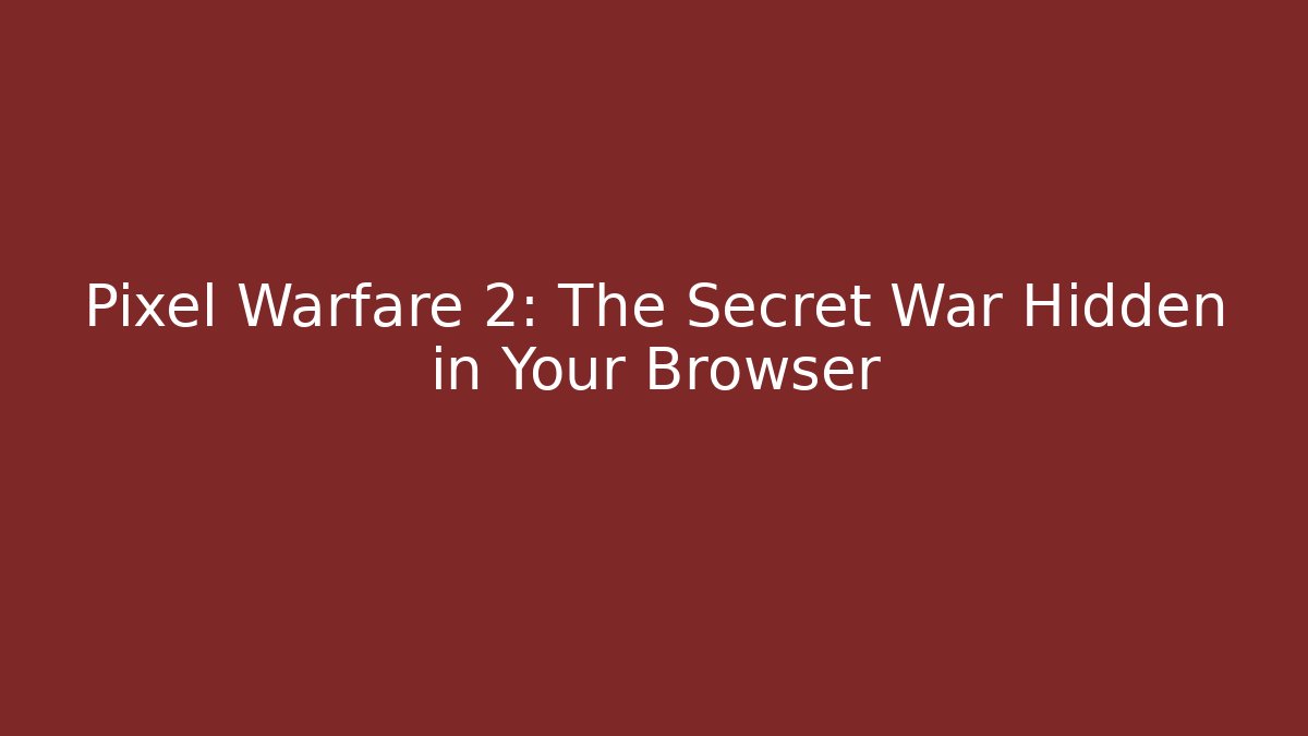 Pixel Warfare 2: The Secret War Hidden in Your Browser