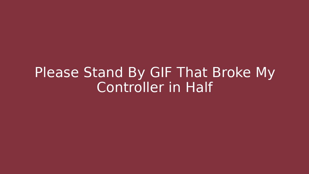 Please Stand By GIF That Broke My Controller in Half
