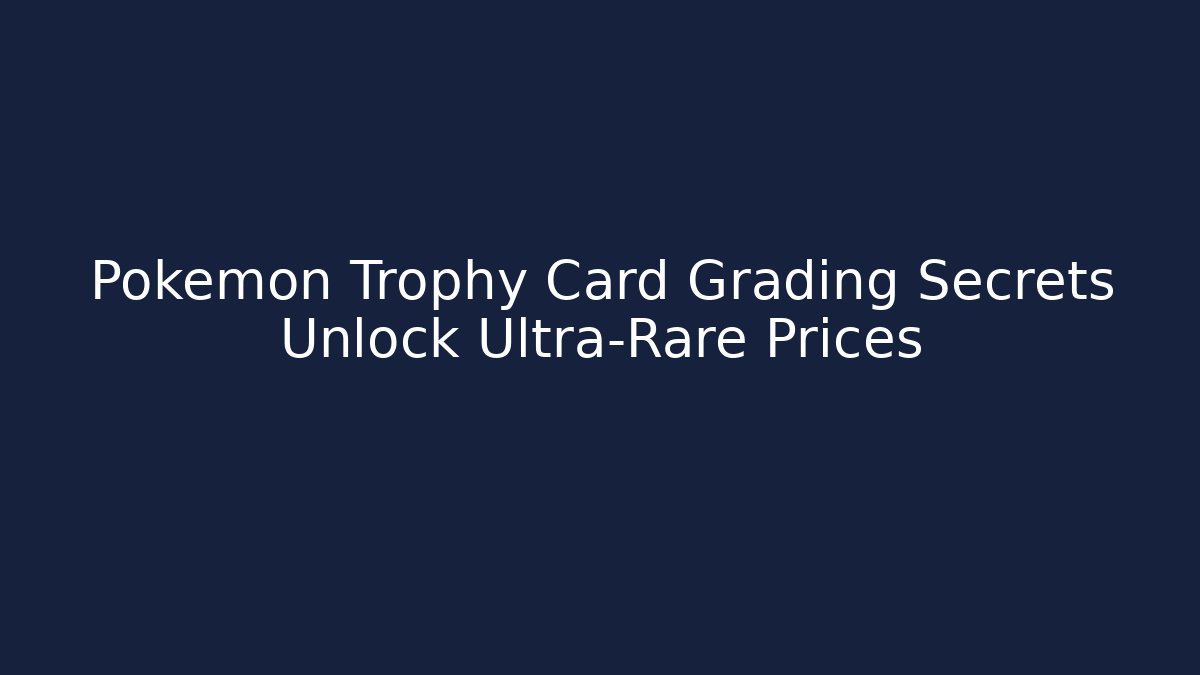 Pokémon Trophy Card Grading Secrets Unlock Ultra-Rare Prices