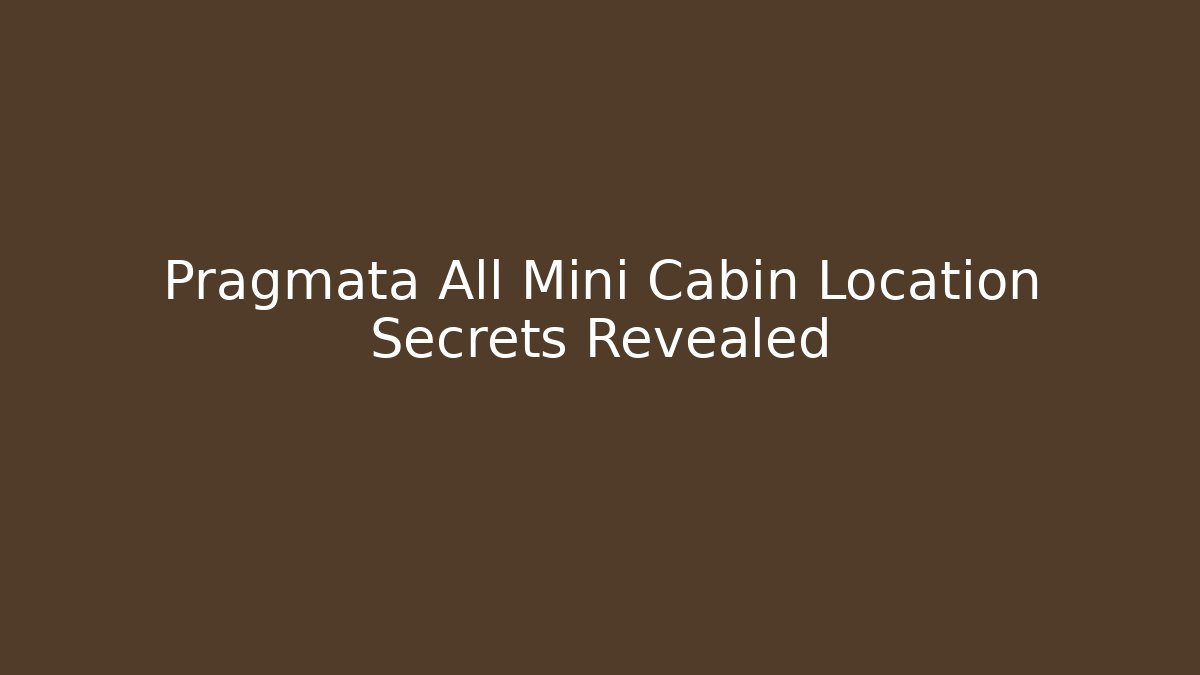 Pragmata All Mini Cabin Location Secrets Revealed