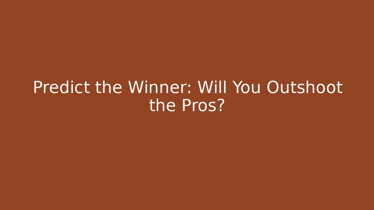 Predict the Winner: Will You Outshoot the Pros? - Método de Aprovação