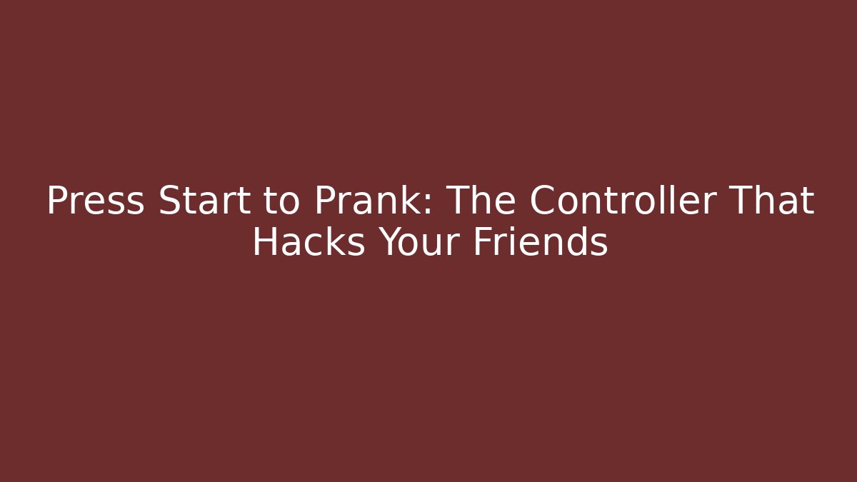 Press Start to Prank: The Controller That Hacks Your Friends - Método de Aprovação