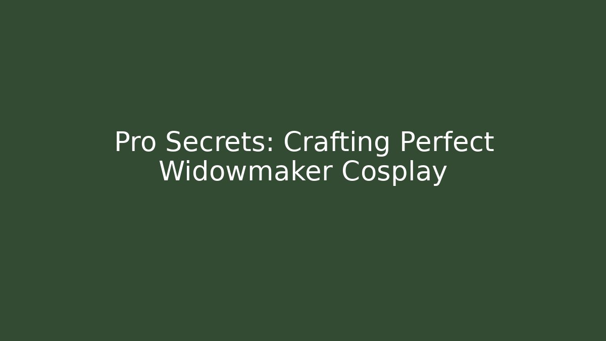 Pro Secrets: Crafting Perfect Widowmaker Cosplay - Método de Aprovação