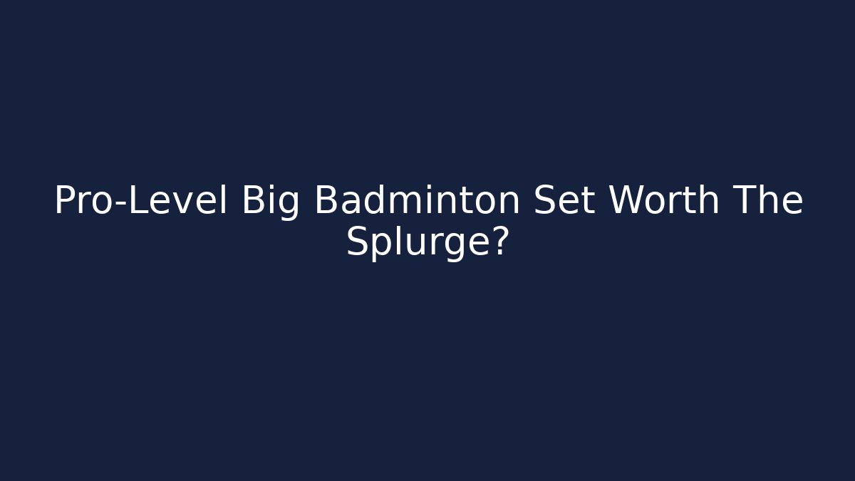 Pro-Level Big Badminton Set Worth The Splurge? - Método de Aprovação