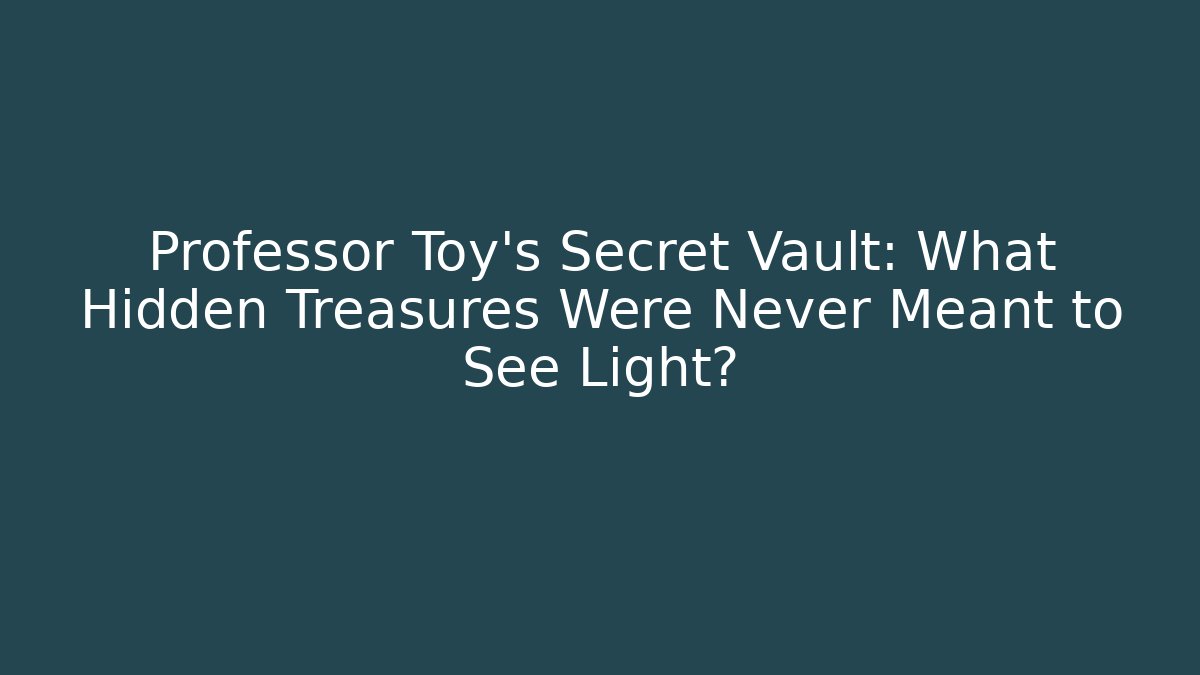 Professor Toy's Secret Vault: What Hidden Treasures Were Never Meant to See Light?