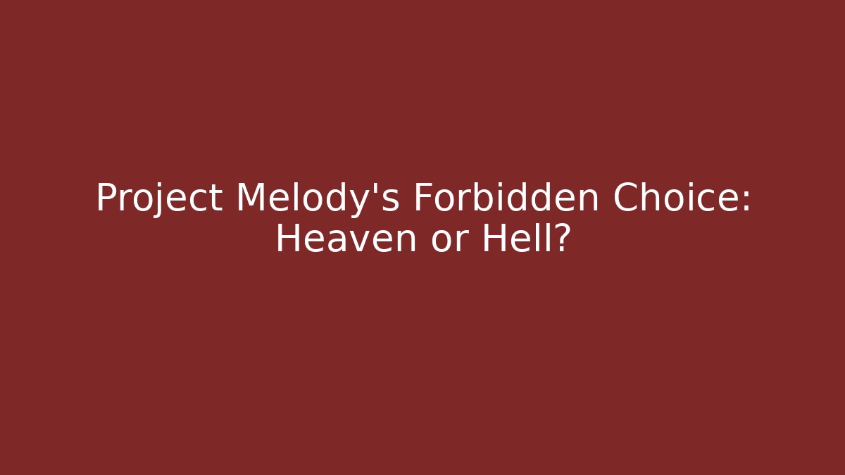 Project Melody's Forbidden Choice: Heaven or Hell?