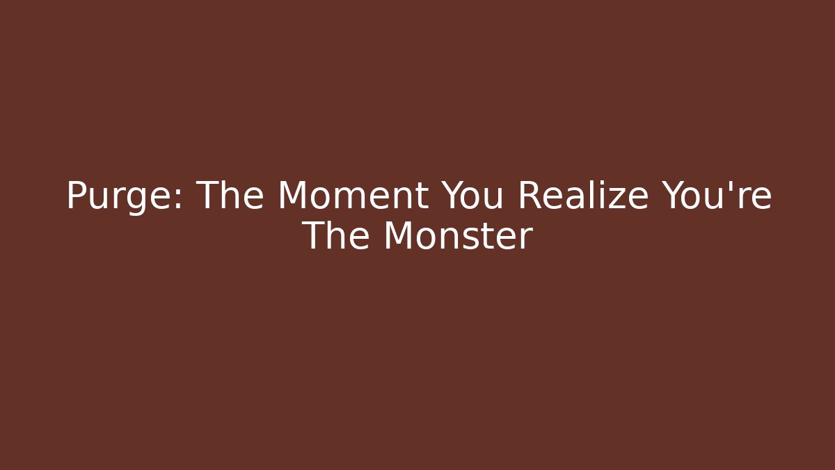 Purge: The Moment You Realize You're The Monster