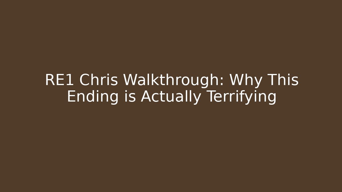 RE1 Chris Walkthrough: Why This Ending is Actually Terrifying