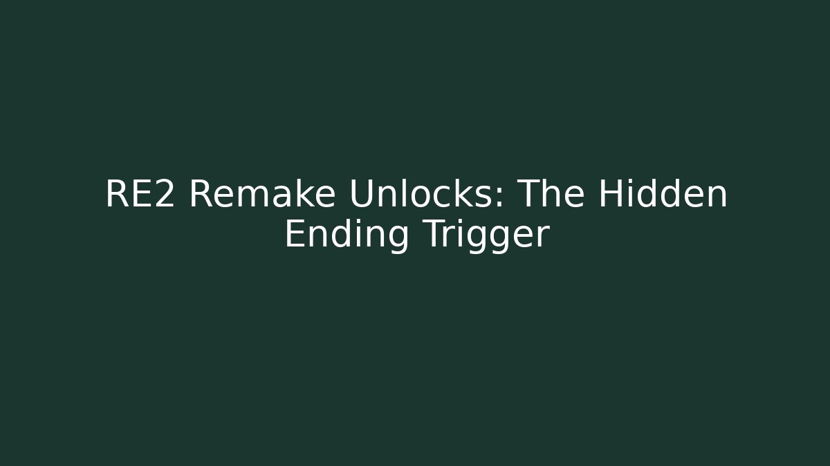 RE2 Remake Unlocks: The Hidden Ending Trigger
