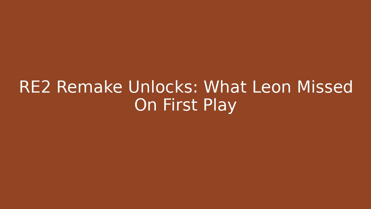 RE2 Remake Unlocks: What Leon Missed On First Play