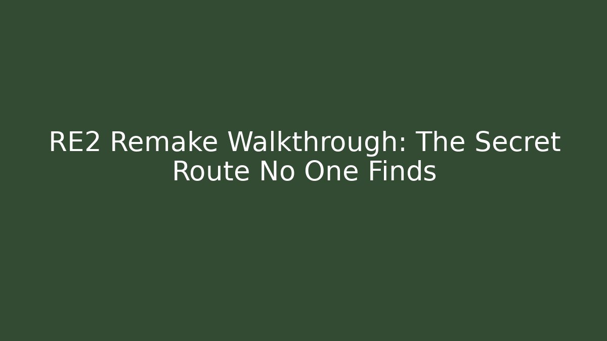 RE2 Remake Walkthrough: The Secret Route No One Finds