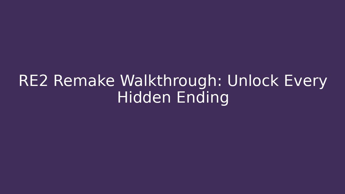 RE2 Remake Walkthrough: Unlock Every Hidden Ending