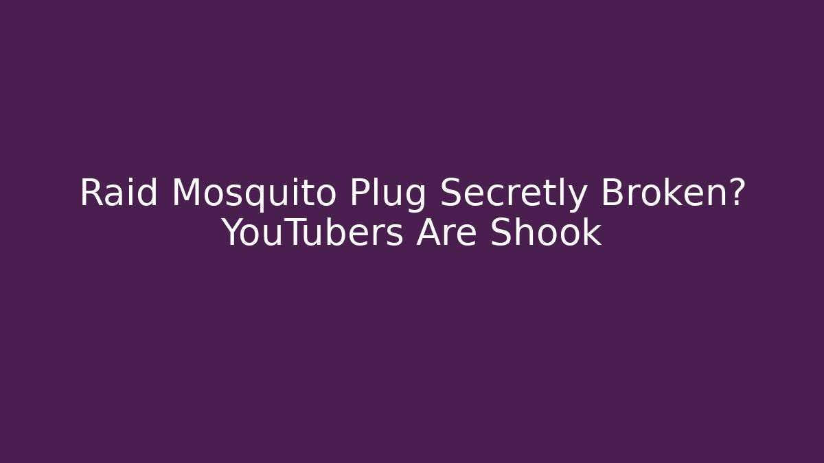 Raid Mosquito Plug Secretly Broken? YouTubers Are Shook