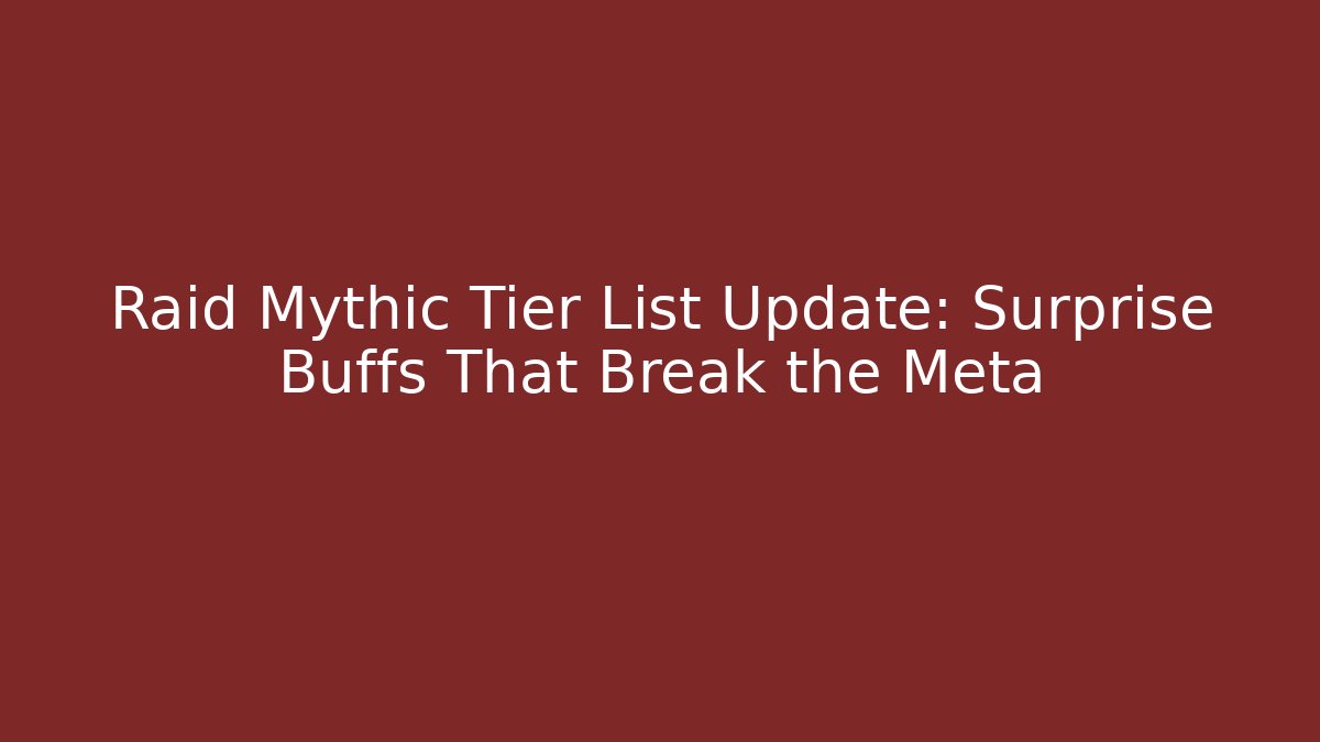 Raid Mythic Tier List Update: Surprise Buffs That Break the Meta