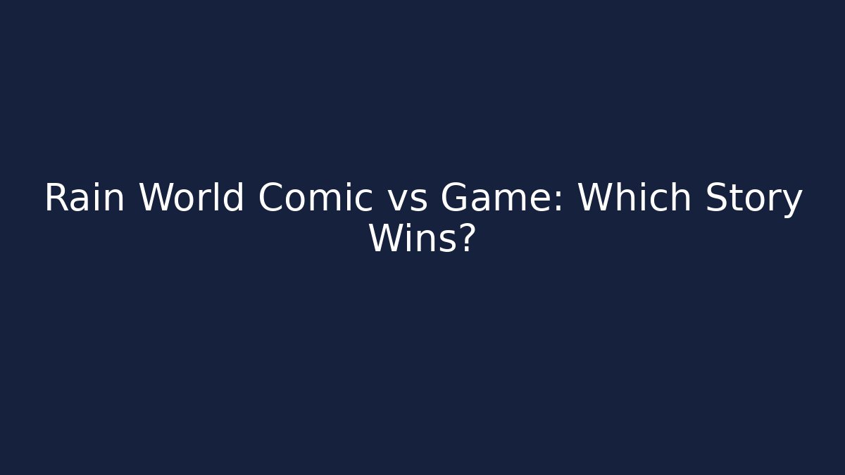 Rain World Comic vs Game: Which Story Wins? - Método de Aprovação