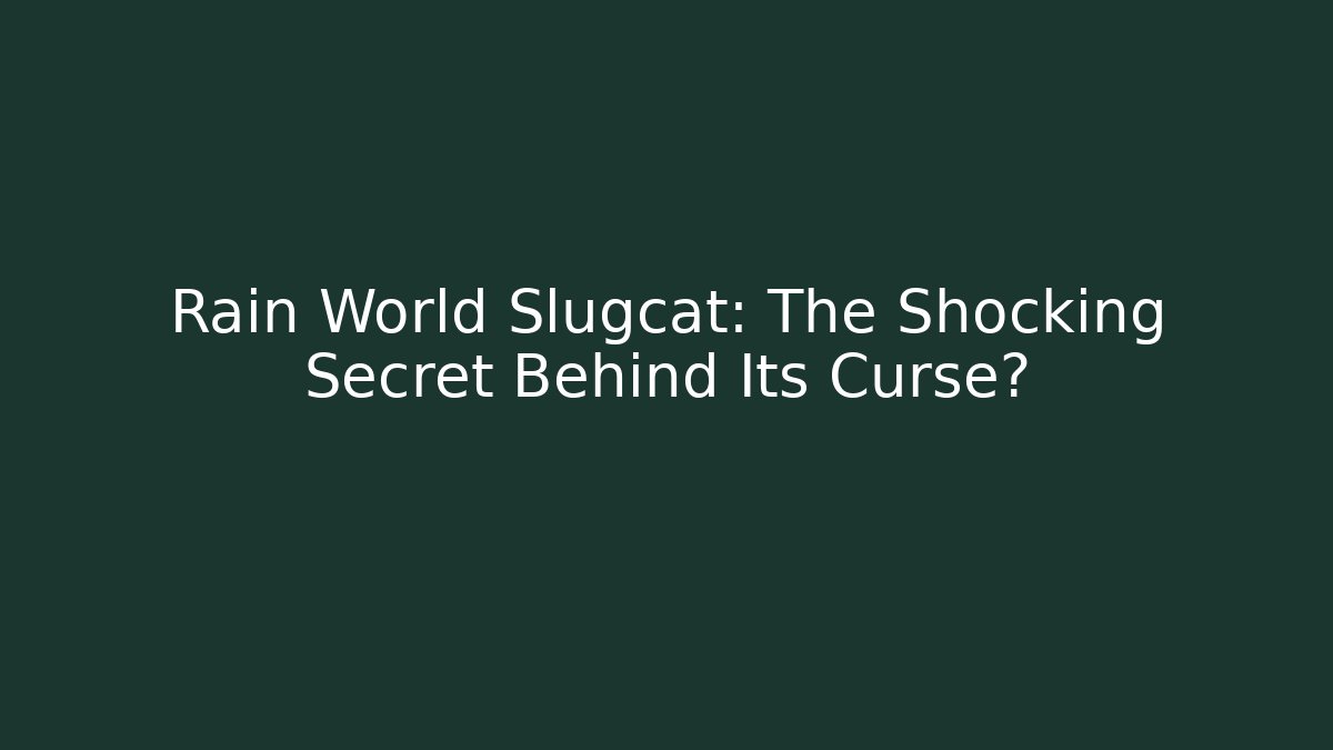 Rain World Slugcat: The Shocking Secret Behind Its Curse? - Método de Aprovação