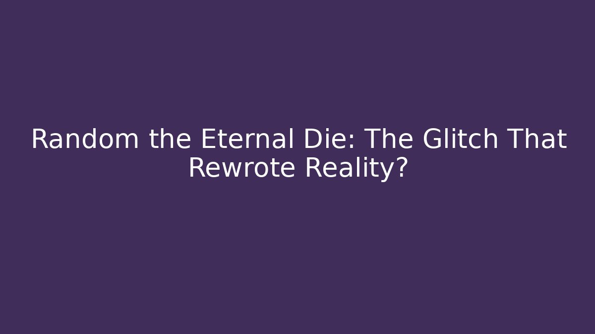 Random the Eternal Die: The Glitch That Rewrote Reality?