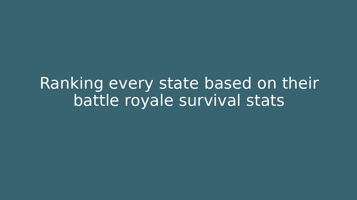 Ranking every state based on their battle royale survival stats