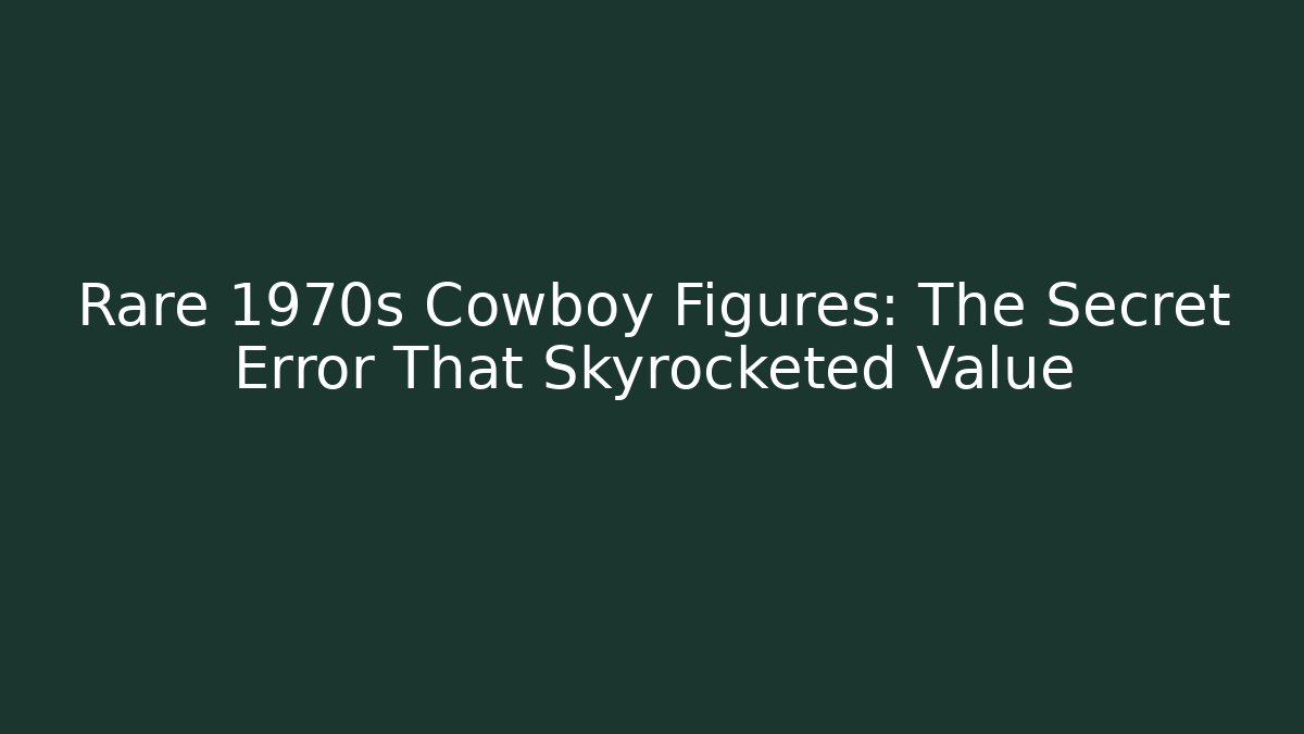 Rare 1970s Cowboy Figures: The Secret Error That Skyrocketed Value