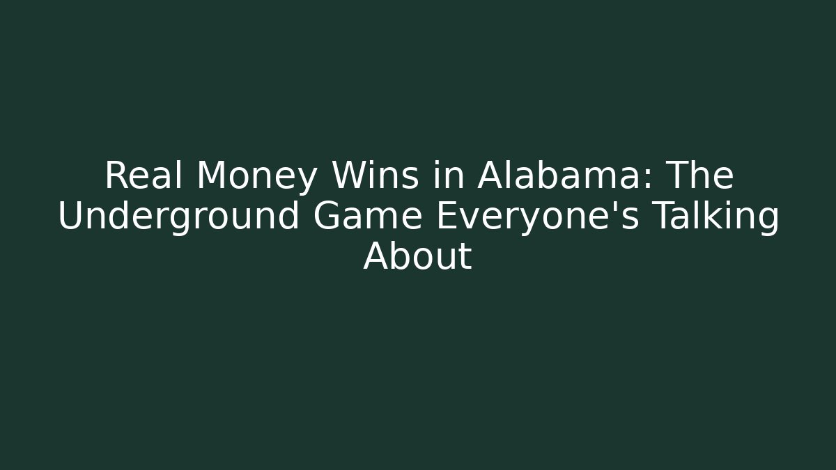 Real Money Wins in Alabama: The Underground Game Everyone's Talking About