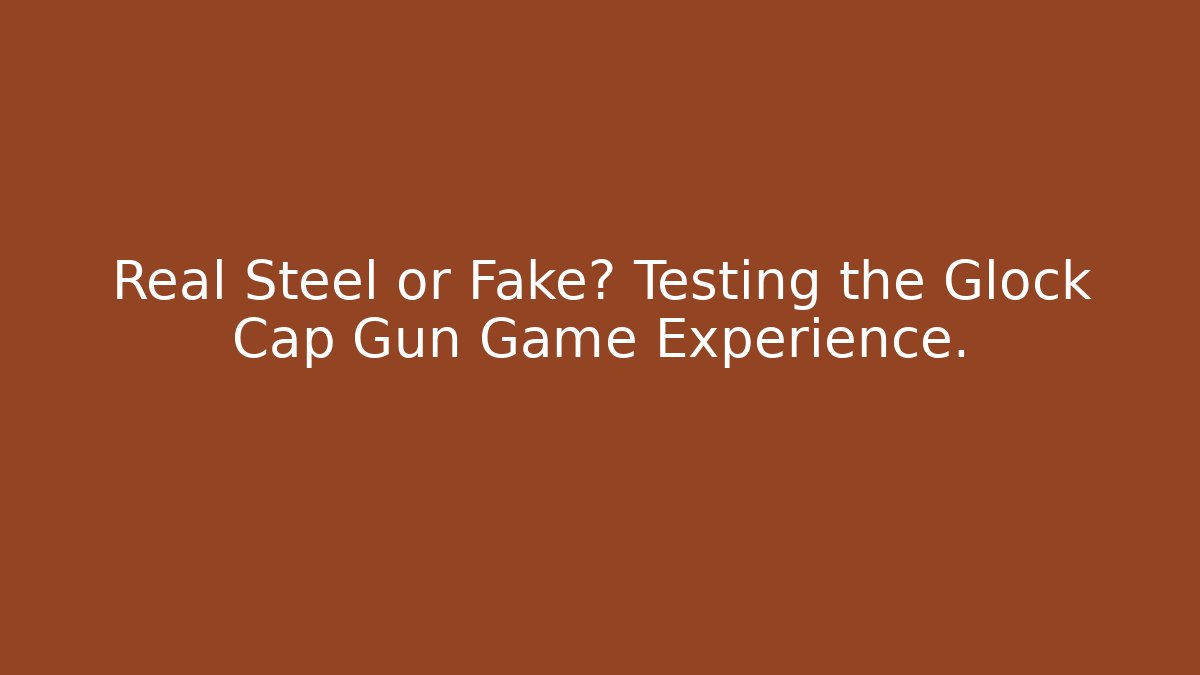 Real Steel or Fake? Testing the Glock Cap Gun Game Experience.