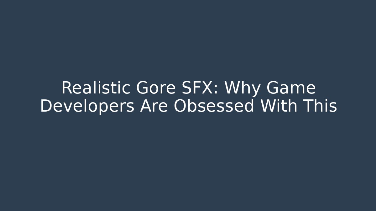 Realistic Gore SFX: Why Game Developers Are Obsessed With This
